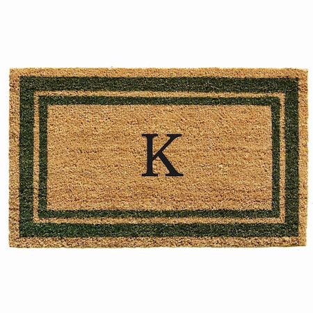 Calloway Mills Monogram Door Mat, Natural, Sage Green, 24 in W x 36 in L 153042436K